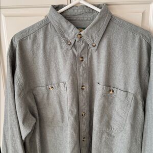 Cabela's Olive Green  Casual Button-Down Shirt. Size: Large/ Regular.